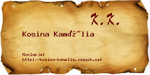 Kosina Kamélia névjegykártya